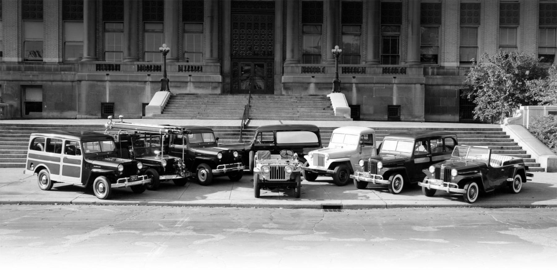 Historic photo of old Jeeps