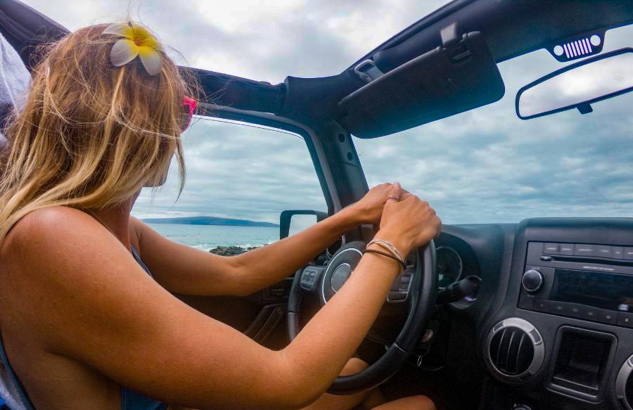 Renter enjoying a self-guided Jeep tour in Hawaii